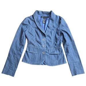 Grass Co. Womens Vintage Y2K Elevated Staple Pinstripe Tailored Blazer Jacket M